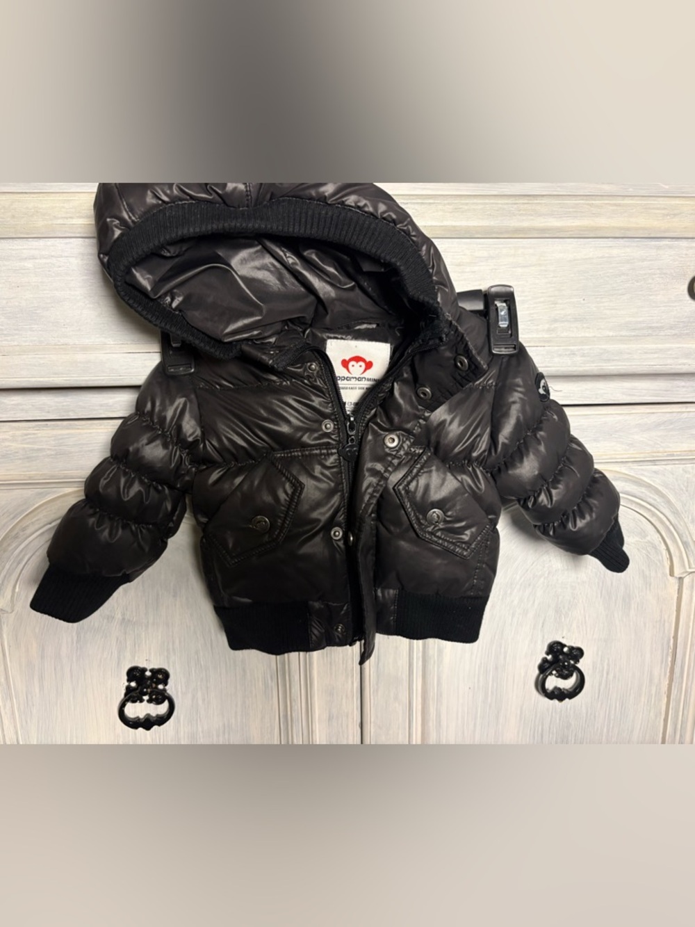 Appaman Mini Black Puffer Jacket Baby Cozy Stylish 3-6M